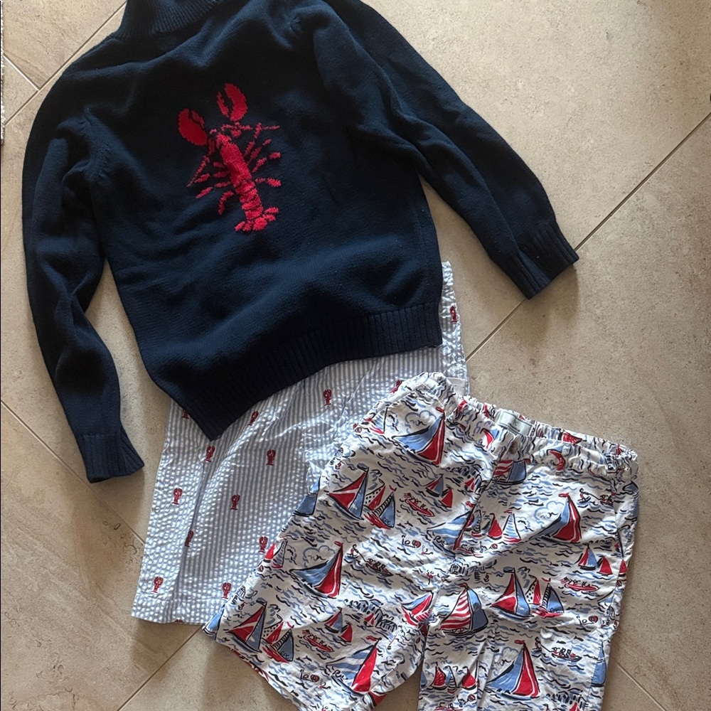 Kids Nautical Sailboat Shorts (2) and Sweater
